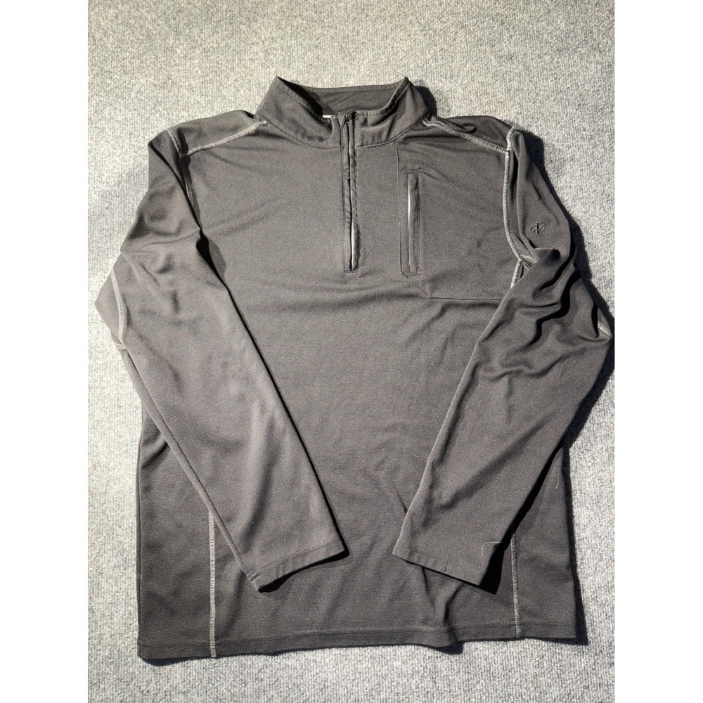 NordicTrack Quarter Zip Pullover Mens Large Black Excellent Performance Top